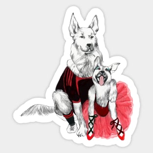 Two german shepherds in love Sticker